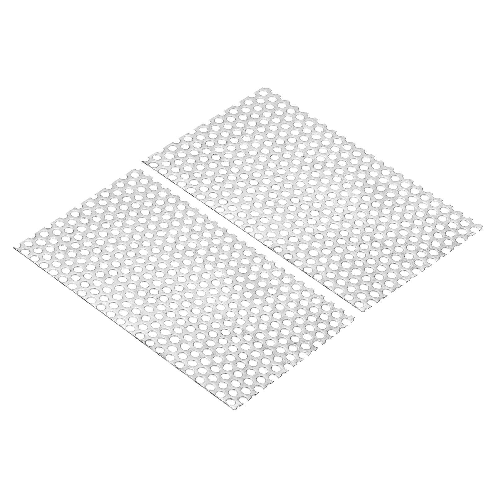 Photo 1 of PATIKIL 8" x 4" 304 Stainless Steel Perforated Sheet, 2pcs 0.2" Hole 19GA Expanded Metal Mesh Plate Screen Decorative Meshes for Ventilation Grill Smoking