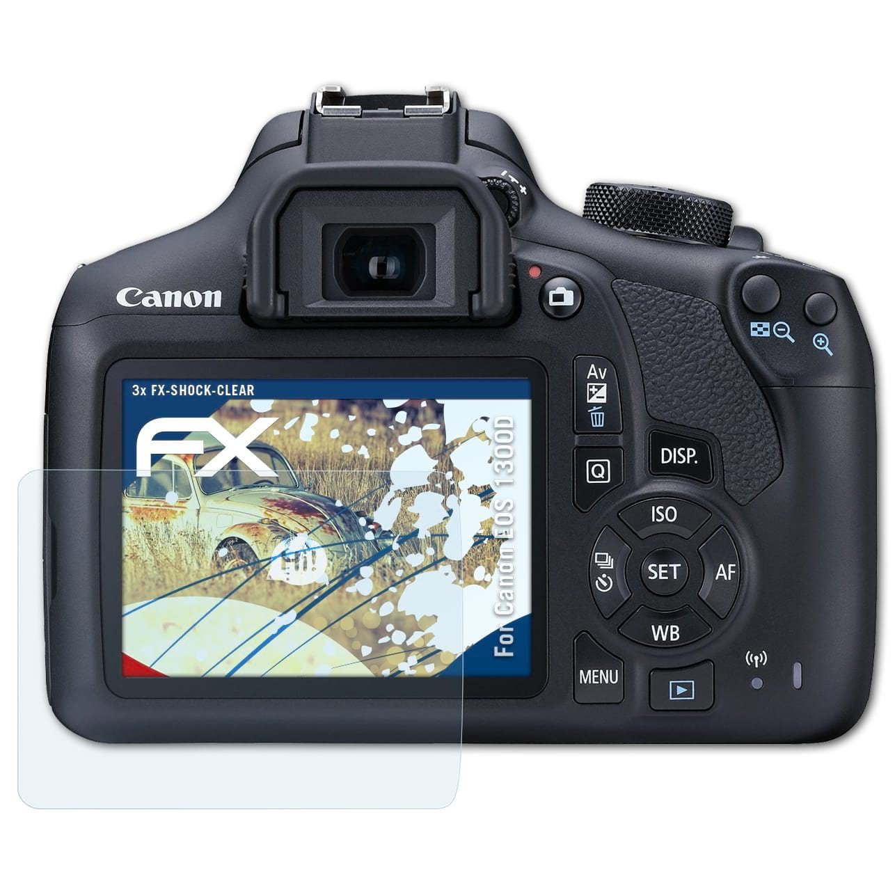 atFoliX Antichoque Película Protectora Compatible con Canon EOS ...