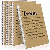 4Pcs Team Gifts Team Definition Spiral Notebook,Team Appreciation Gifts for Employees Journals for writing,Notebook For Work,Team Member Gifts for Colleagues,Employee (Spiral-4Pcs Team Brown)