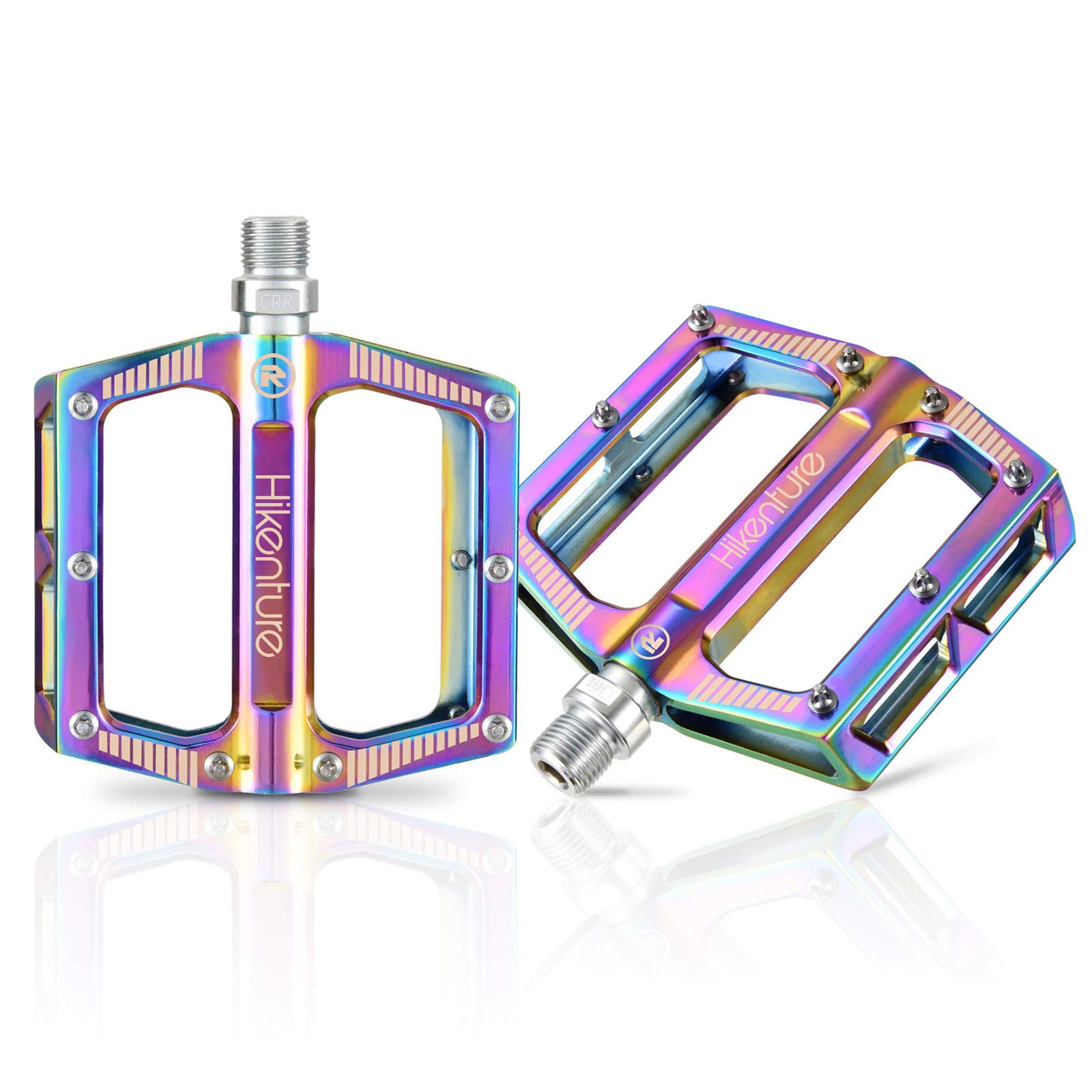 HIKENTURE Pedals Bicycle MTB Road Bike, Non-Slip Bicycle Pedals Mountain Bike with Large Platform, Ultralight Bicycle Pedals Trekking BMX with Aluminium Alloy, Ideal Bicycle Accessory for MTB