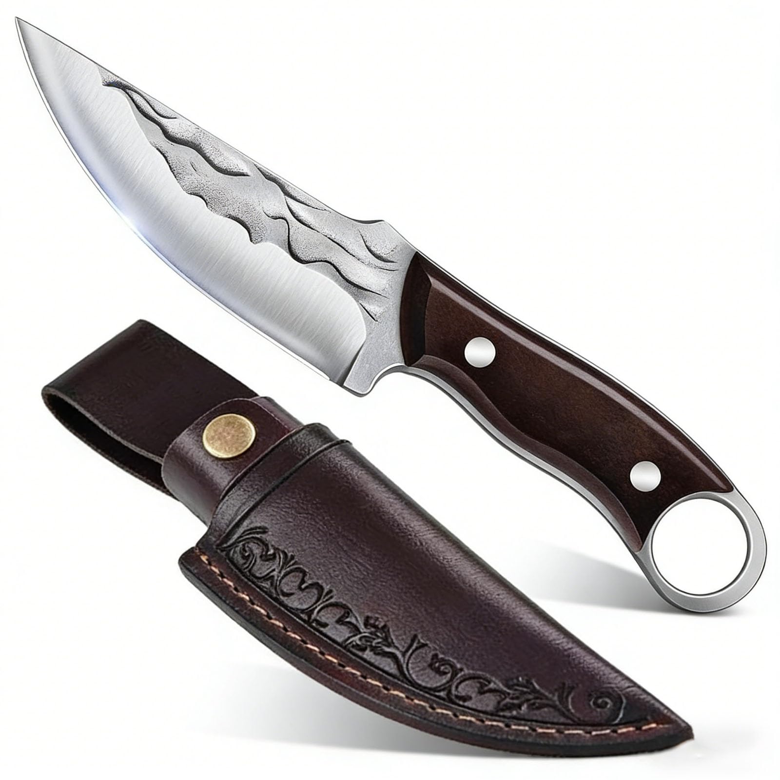 TIANYUE-FONG Fixed Blade Hunting Knife, 8.6-Inch 4CR13 Steel Full Tang Sharp Blade, Fixed Blade Knife with Sheath for Outdoor Camping, Hunting, Bushcraft, Hiking and Tactical Survival