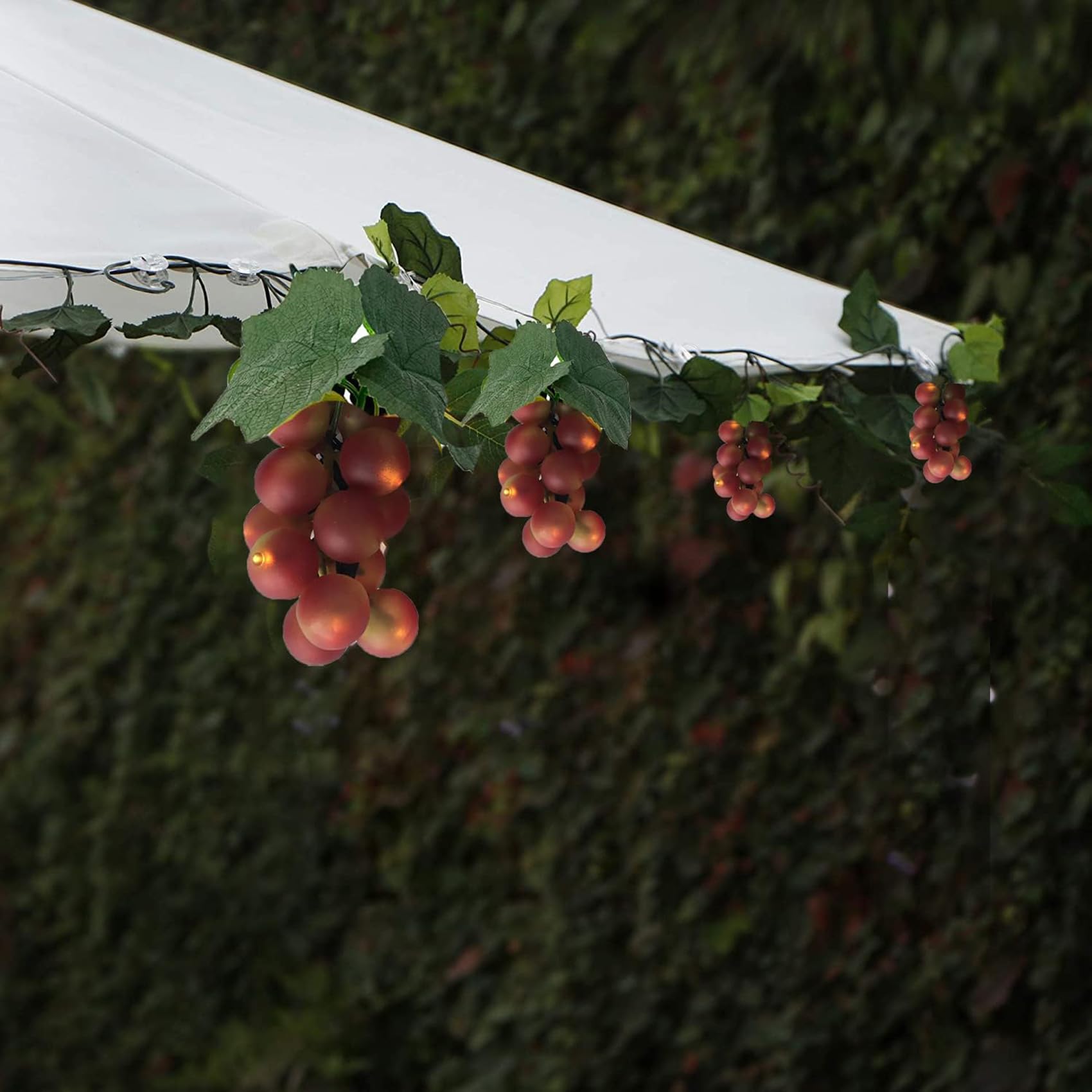 DINOWIN Solar String Lights Outdoor, Garden Fairy Lights with 80 LED, 8 Bunches Fake Grapes Artificial Grapes Hanging Garland Fairy Light for Home Wedding Party Cabinet (Purple)