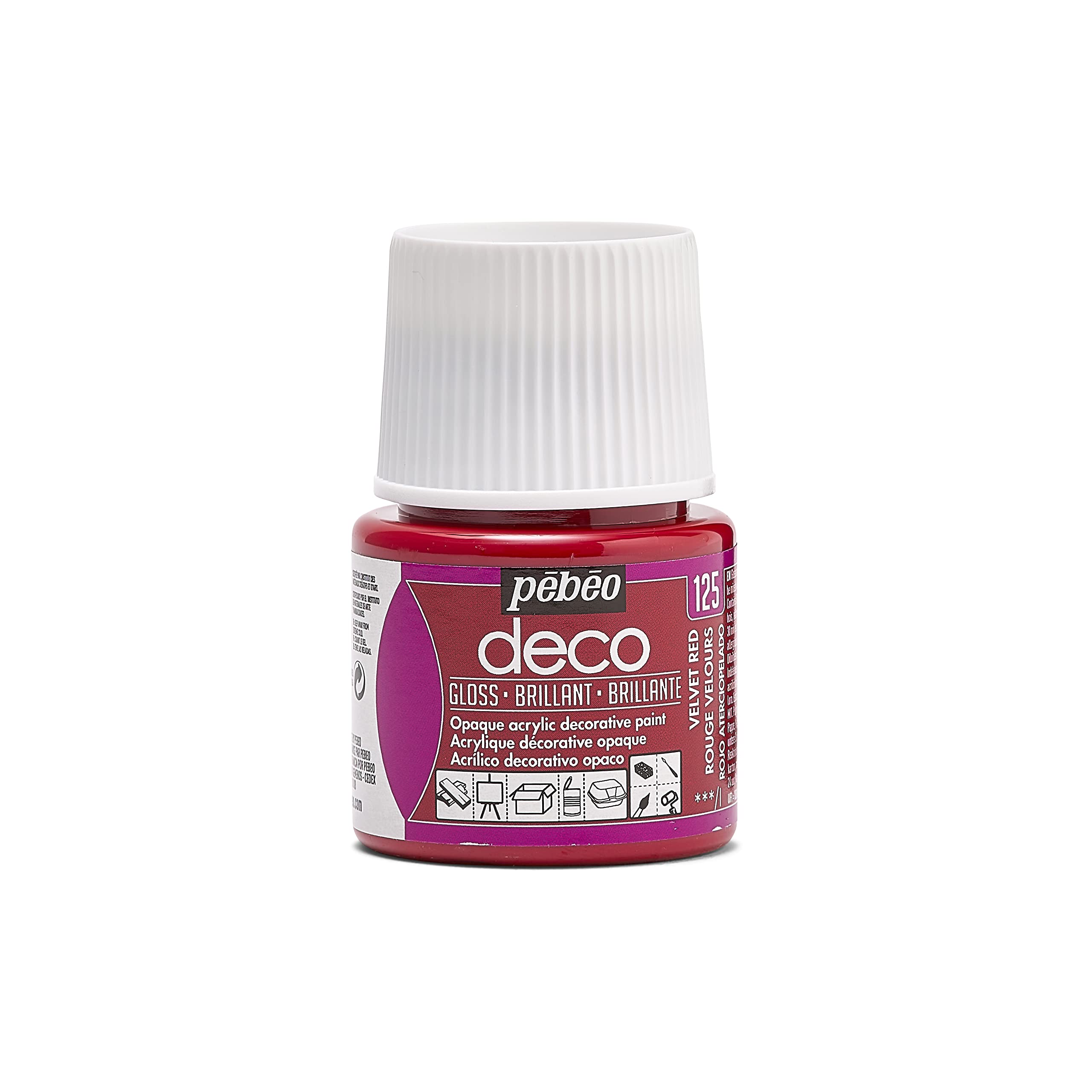PEBEO 92125 45ml Deco Br, Acrylic, Velvet Red, 7 x 4.5 x 4.5 cm