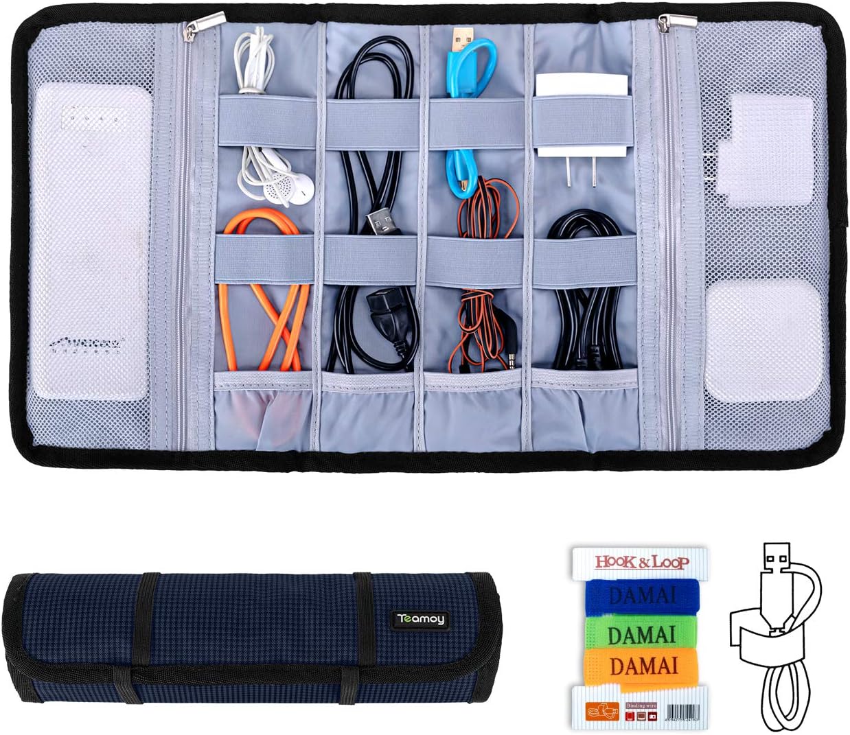 Teamoy Travel Cable Organizer, Cord Bag/USB Drive Shuttle
