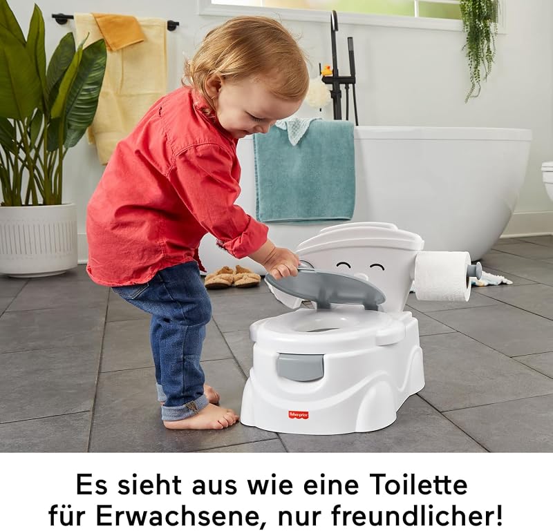 Lern-Töpfchen – interaktives Kinder-Töpfchen mit Licht & Sound, musikalisches Toilettentraining, realistisches Design mit Deckel & Spülgeräusch, Töpfchentrainer für Kleinkinder