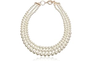 Anne Klein Women's Gold-Tone Blanc Pearl Collar Necklace