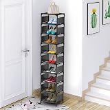 esonstyle 10 Tier Shoe Rack Tall Narrow Space Saver Entryway Organiser view 2