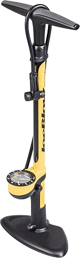 Topeak Joe Blow Sport III Floor Pump Yellow 160 Psi Twin Head DX Gauge 3 inch view 4