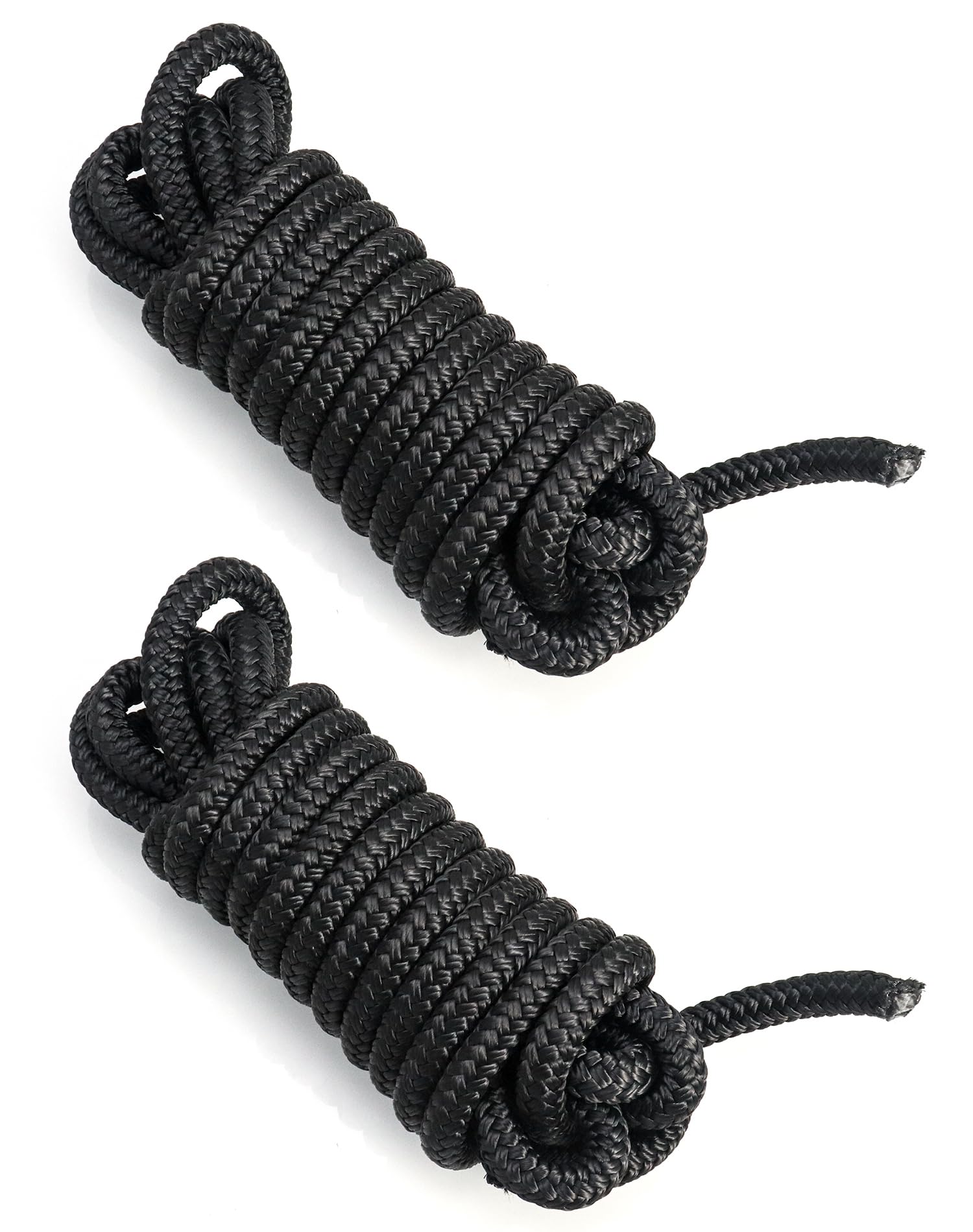 QWORK® 2 Pack 3/8" x 15' Double Braid Nylon Fender Line, Mooring Rope, Premium Marine Dock Line for Boat