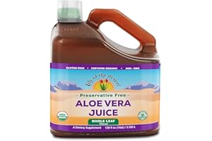 Lily of the Desert Aloe Vera Juice Preservative Free, Whole Leaf Filtered Aloe Vera Drink 128 Fl Oz with Cup