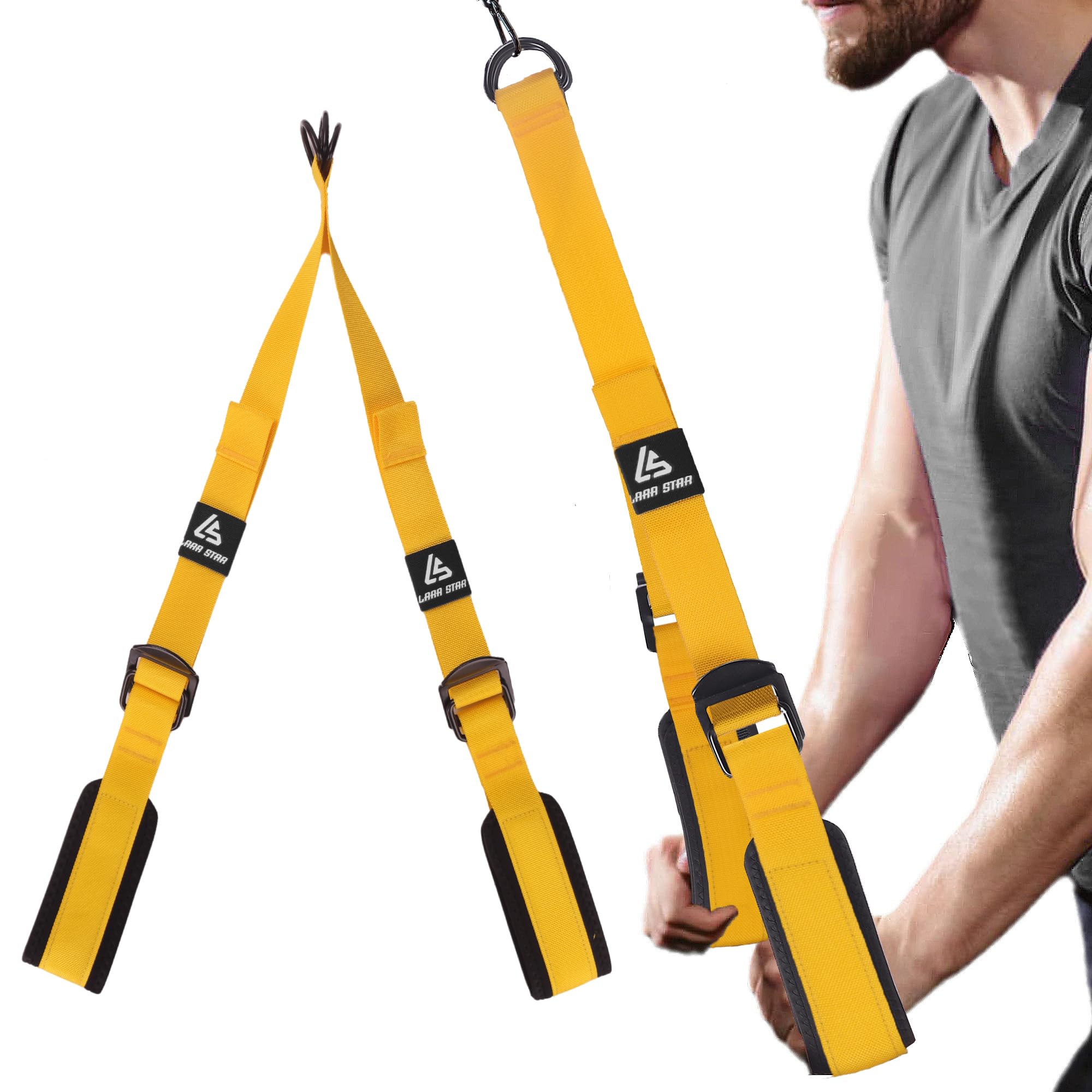 Tricep Rope Cable Attachment Adustable Length (24-54 Inch),Ideal Alternative for 27 36 51 Inch Long Tricep Ropes, Greater Range of Motion,Pull Down Rope Extension Straps Cable Crossover Accessories