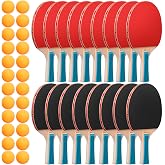 Liliful Table Tennis Paddle Set | Tabletennis Rackets Bulks Paddles Portable Accessories for Indoor Outdoor Training, Color Handle, Complete Group Gatherings