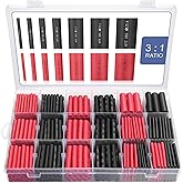 Heat Shrink Tubing Kit - 3:1 Ratio Adhesive Lined, Marine Grade Shrink Wrap - Automotive Industrial Heat-Shrink Tubing - Blac