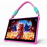 PRITOM 10 inch Kids Tablets Android 13, Tablet with Lanyard 64GB, Quad-Core, HD IPS Display, WiFi, Dual Camera, Toddler Table