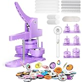 300pcs Button Pin Maker Machine Multiple Sizes 1''+1.25''+2.25'' Badge Button Press Machine W/Metal Pinback Button Refills &amp; 3 Button Making Dies &amp; 3pcs Circle Cutter - Pin Press Kit for DIY Button