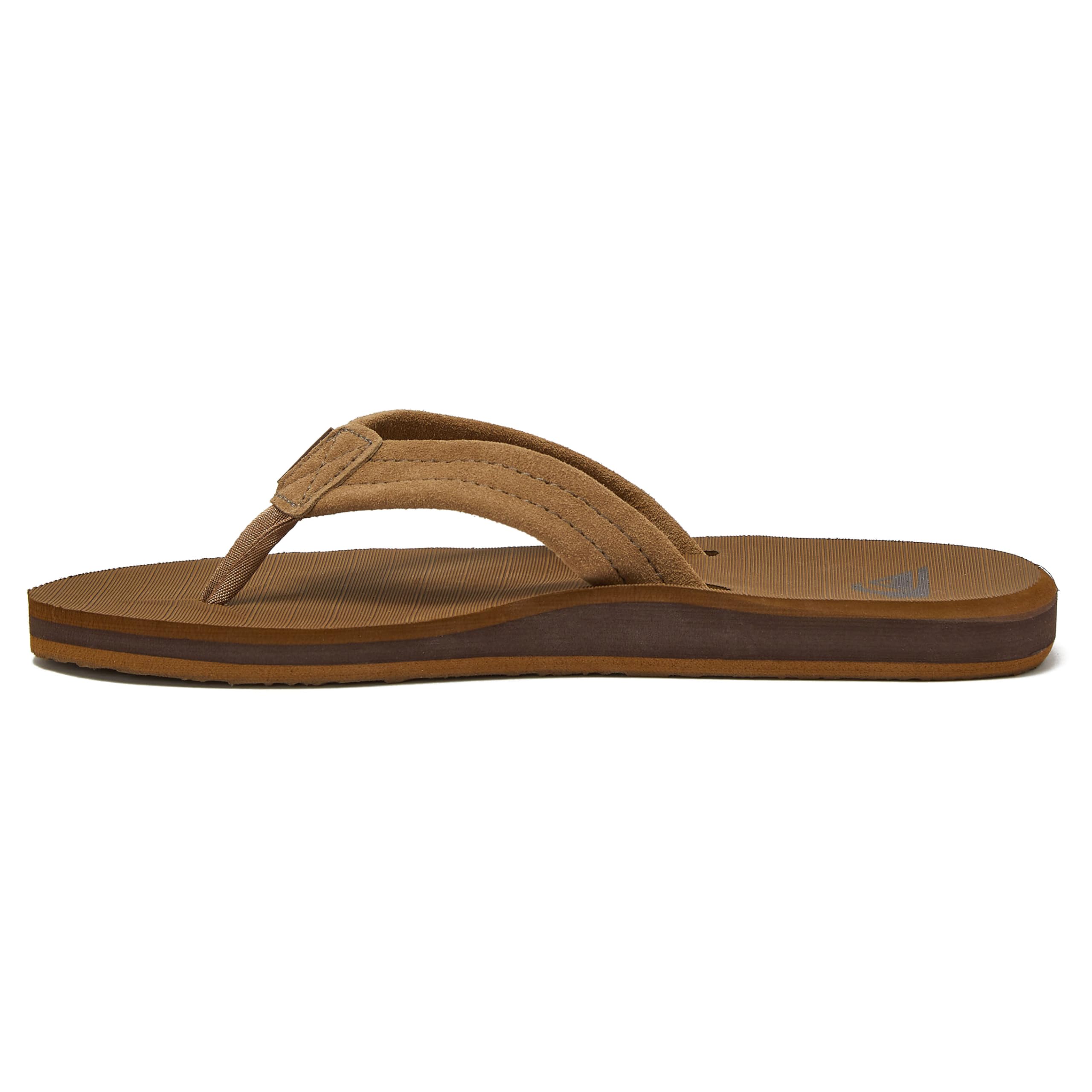 Quiksilver Carver Suede Flip Flops for Men, Arch Support Athletic Mens Sandals, Size 6 to 16 Thong Mens Slides