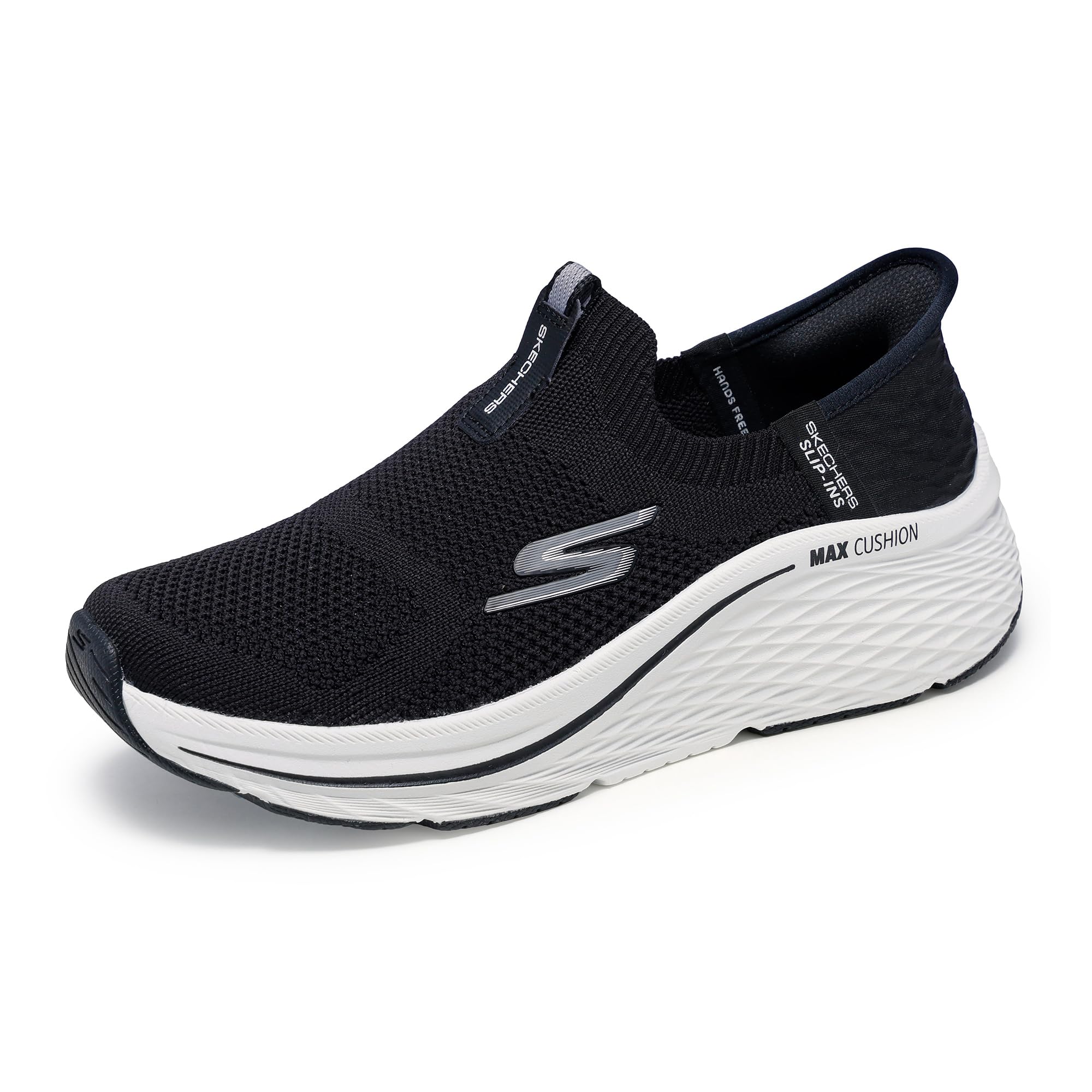 Skechers Women's Max Cushioning Elite 2.0 Eternal Hands Free Slip-ins Sneaker, Black/White, 5 Image