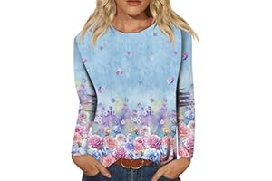 LPIGOH Long Sleeve Shirts for Women - Womens T Shirts Long Sleeve Crew Neck Shirts Basic Tee Sort Comfy Printed Tops Blouse