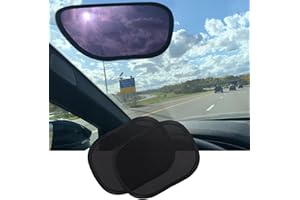 2WIN2BUY Miniature Static Cling Car Window Shades, Removable Tint for Car Windows Covers Blocks Sun Glare Patch Sun Screen Car Sun Shade for Side Window Baby, Driver Window Sun Shade, Glare Visor 2 Pack
