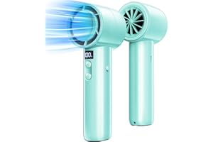 BURLAN Cordless Desk Fan, Battery Operated Fan with USB, 70ft Strong Airflow Portable Fan, Quiet Operation Fan with LED Light and 360° Rotate Table Fan for Bedroom Home Office Outdoor Travel (Green)