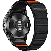 Bandletic Compatible with Garmin Fenix 5x Watch Band - 26mm Quick Fit Soft Sport Bands with G-Hook for Fenix 8 51mm/7X 6X Pro/5X Plus/Instinct 2X Solar/Enduro/Quatix/Tactix/Epix Pro2/D2 Bravo/Descent