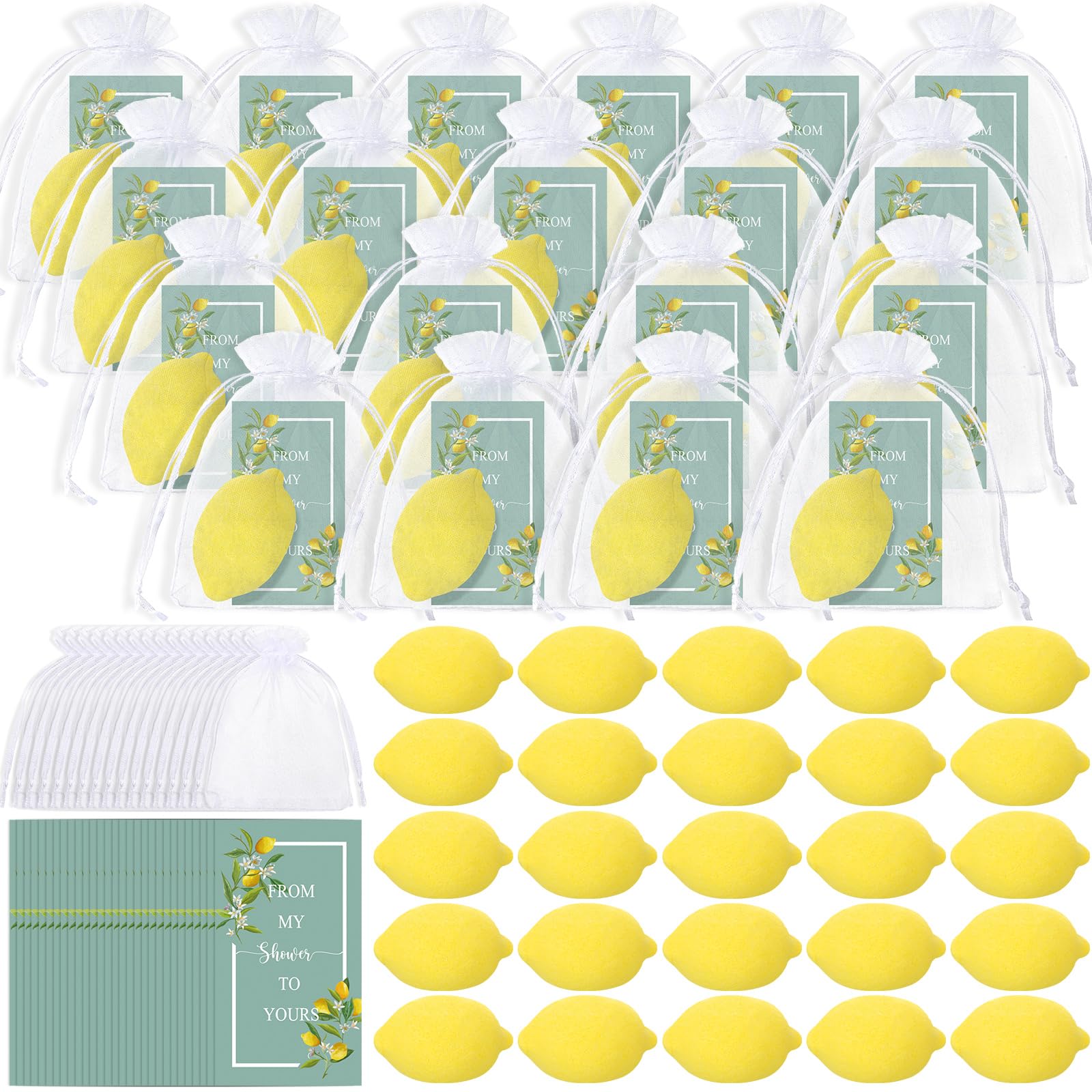 Photo 1 of Swiffen 30 Sets Lemon Bridal Shower Decorations Bath Bombs Lemon Baby Shower Favors with Organza Bags Lemon Wedding Party Supplies Yellow Theme Birthday Gender Reveal Gifts for Guest Women