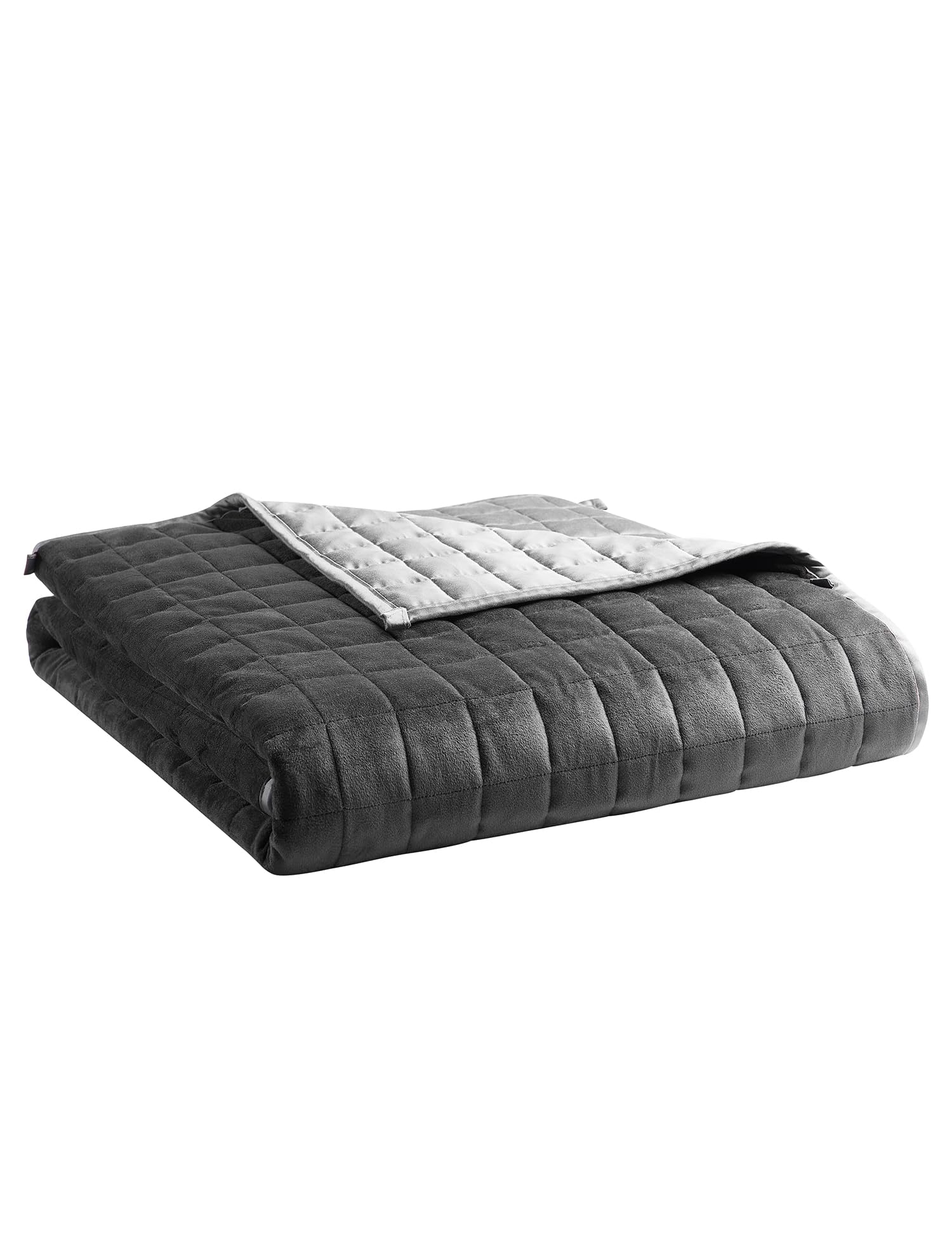 Photo 1 of YnM Exclusive Weighted Blanket, Cooling & Cozy Velvet Dual-Sided, Smallest Compartments,Ideal for Twin/Full Bed (48x72 Inches, 15 Pounds, Dark/Light Grey)