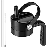 Replacement Lid for Hydroflask Wide Mouth Water Bottle, Top Lids with Straw for Hydro Flask Accessories, Top Sport Bottle Handle Cap for Hydroflask 12 16 20 32 40 64 128 oz Wide Mouth