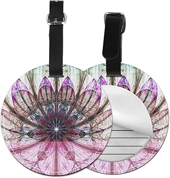 Schones Mandala Blumen Design Personalisierbar Leder Luxus Anhanger Reisezubehor Runde Gepackanhanger Schwarz Schwarz 4 Pcs Amazon De Koffer Rucksacke Taschen