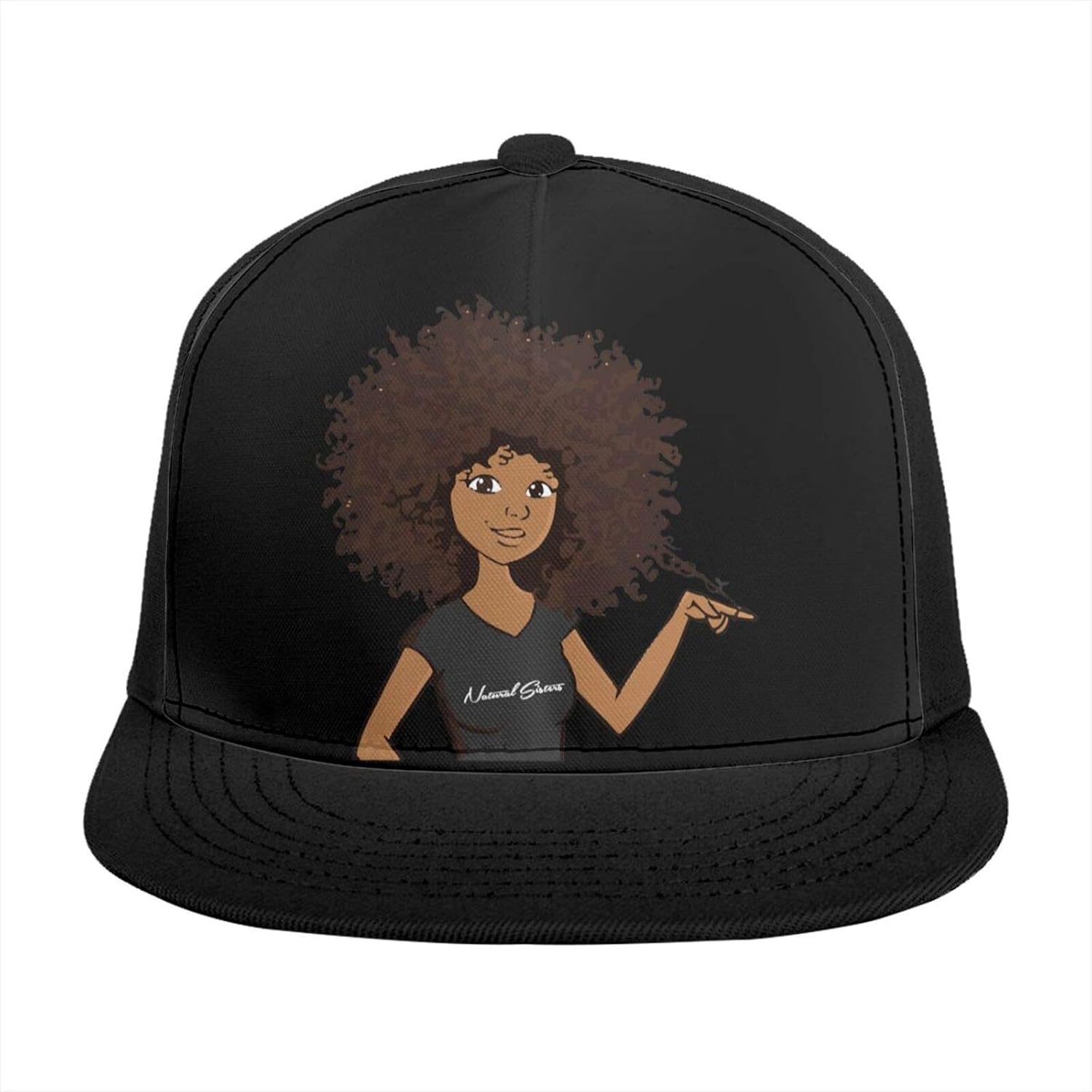 Afro Hair African Girl Baseball Hat Dad Cap Flat Brim Baseball Cap