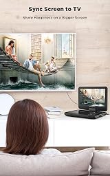 DBPOWER 12.5 Inch Portable DVD Player 10.5 Inch Swivel Screen USB SD AVI RMVB view 4