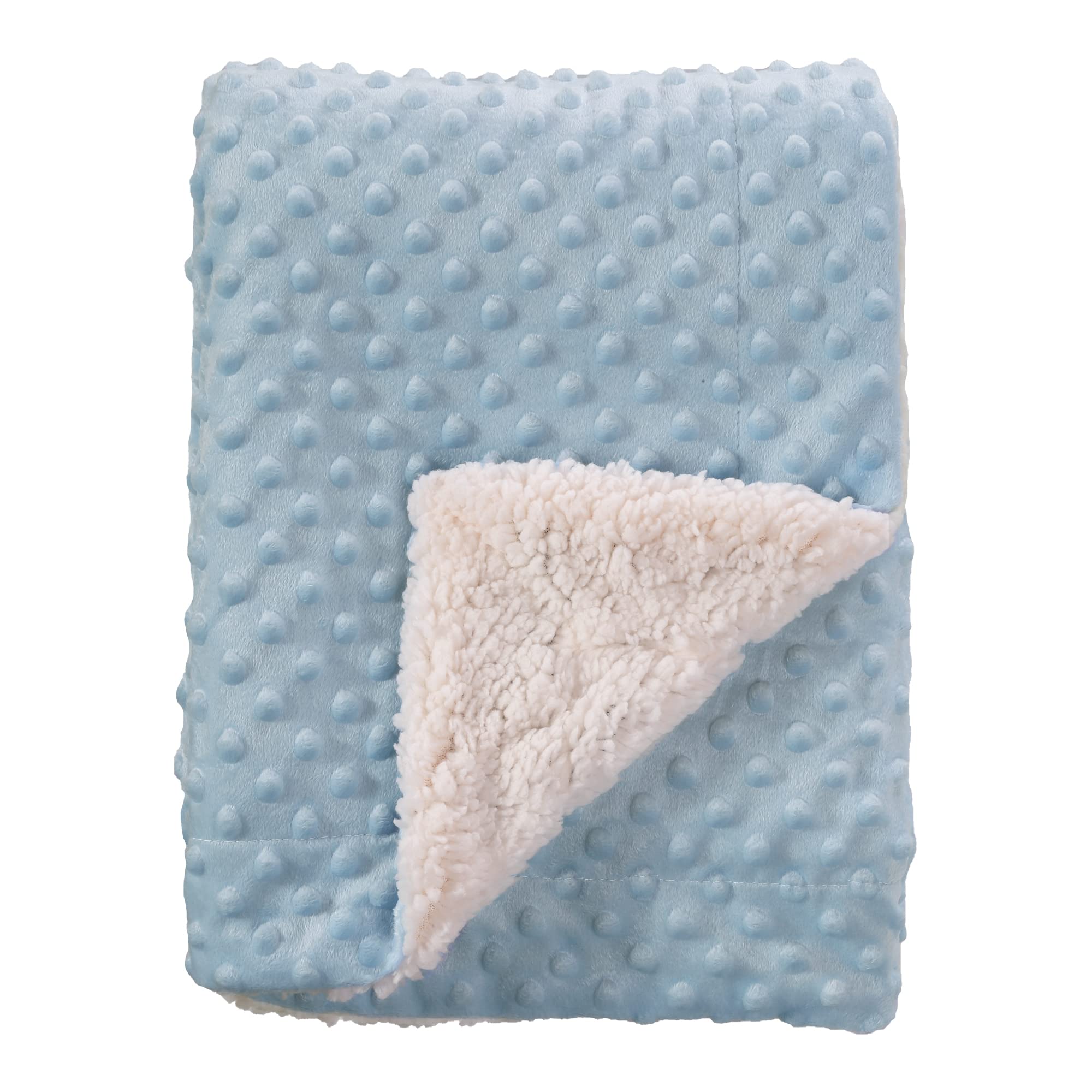 Photo 1 of CREVENT Cozy Soft Warm Sherpa Baby Blanket for Infant Toddler's Crib Cot Stroller Gifts for Baby Boys All Season Use (30"X40" Blue dot)
