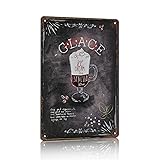 Vintage Coffee Tin Sign Glace Retro Coffee bar