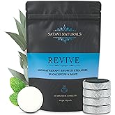 Satavi Naturals Eucalyptus & Mint Shower Steamers (15-Pack) - Aromatherapy Valentine’s Day Gifts for Her - Natural Essential Oil Spa Tablets for Relaxation & Stress Relief