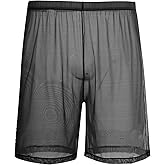 ZAIGGUT Mens Mesh See Through Underwear Transparent Breathable Boxer Short Sexy Sheer Loose Lounge Shorts