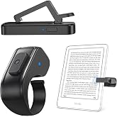 Page Turner Ring for Kindle Paperwhite Oasis Scribe Kobo eReaders | Camera Camcorder Remote Controls, Page Turner Clicker for iPhone ipad Tablets, Thick Case Compatible with Storage Bag