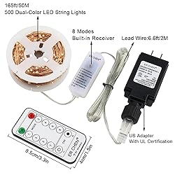 ErChen Dual-Color LED String Lights, 165 FT 500