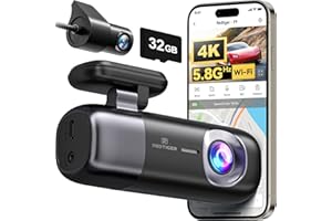 REDTIGER F9 Dash Cam 4K Front and Rear 1080P, WiFi GPS Car Camera with 32GB Card, Dual Dash Camera for Cars, Loop Recording, Night Vision, Parking Mode, Smart App Control, Support 256GB Max
