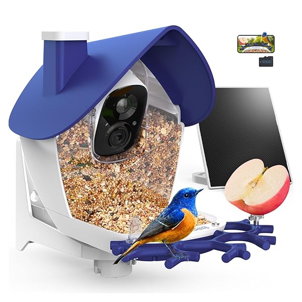 BIRDSNAP® P33 – SMART BIRD FEEDER WITH CAMERA SOLAR POWERED, 2K VIDEO BIRD CAMERA FEEDER LIVE WITH 32GB CARD, AI IDENTIFY FEATHER SPECIES, AUTO RECORD IN BACKYARD, IDEAL GIFT FOR BIRDS LOVER