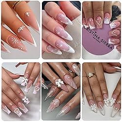 VOTACOS Nail Art Charms White Bow Nail Rhinestones