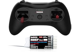 Radiolink T8S 8 Channels 2.4G RC Pocket Size Transmitter and Receiver R8EF RX, Radio Remote Controller, Built-in Rechargeable 1S Battery for Quad Drone/Airplane/Car/Boat/Robot and More (M2 Left Hand)