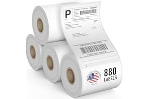 Dasher Products Thermal Shipping Labels Compatible with Dymo LabelWriter 4XL 1744907 4x6 Internet Postage Labels, Water Resistant, Strong Adhesive, Perforated, 220 per Roll, NOT for 5XL (4 Pack)
