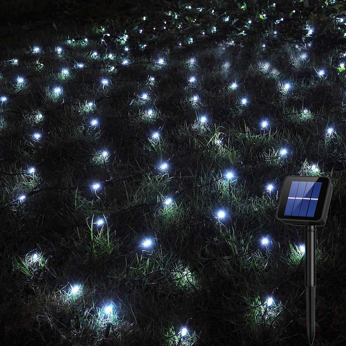 Solar Net Lights Outdoor Mesh Lights Waterproof with 8 Lighting Modes