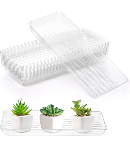 Amazon.com : VUWEZ Rectangle Plant Tray, Plant Drip Tray, Plant