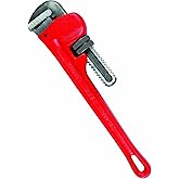Task Tools 14-Inch Steel Pipe Wrench, T25436, Red