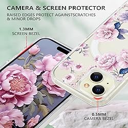 Tcaraersing for iPhone 15 Flower Magnetic Case