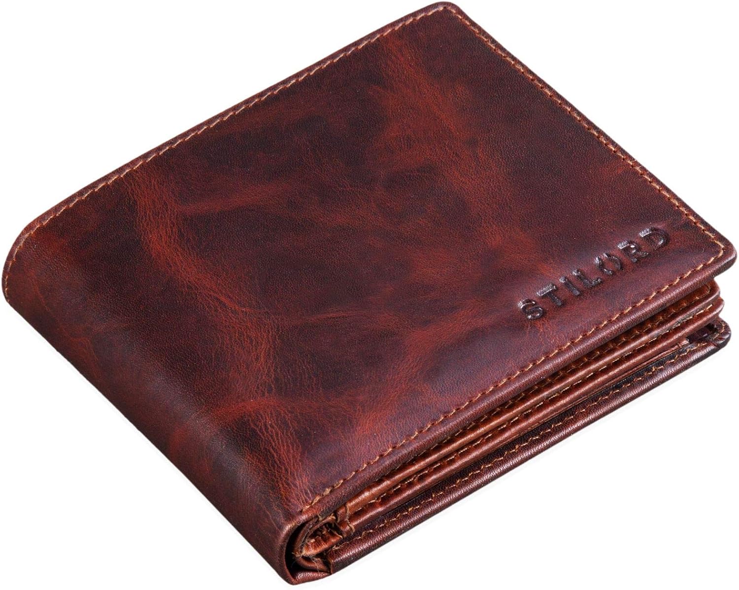 STILORD "Guillermo" Leather Wallet with RFID Blocker with Credit Card Holder and Coin Pocket Gift Box Vintage Design Colour:Milano