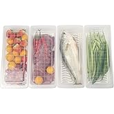 Yiautao Food Storage Container, Plastic Food Containers with Removable Drain Plate and Lid, Stackable Portable Freezer Storage Containers - Tray to Keep Fruits, Vegetables, Meat and More (4,Small)