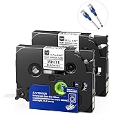 VolenGo Heat Shrink Label Tape for E1000 Label Maker - 0.46'' 11.7mm Black on White Tube Tape Compatible with Brother P-Touch HSe-231 HSe231 HS-231 for PT-E560BTVP E510VP E310BTVP, 2-Pack