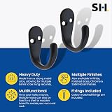 Select Hardware HK0220B 2 Pack White Single Robe Hooks with Screws view 2